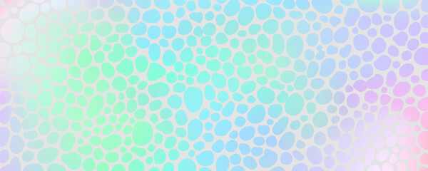 Holographic foil background with iridescent texture. Rainbow and silver gradient vector print. Leopard pearlescent abstract gradation design. Shiny animal dots wallpaper