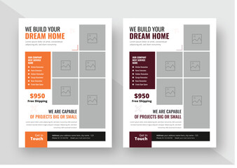 Construction Business Flyer Template, a4 flyer template, Clean Construction Flyer, Business Corporate Flyer