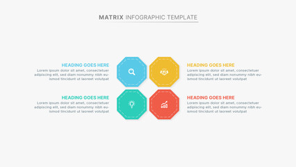 Matrix Infographic Design Template with 4 Options