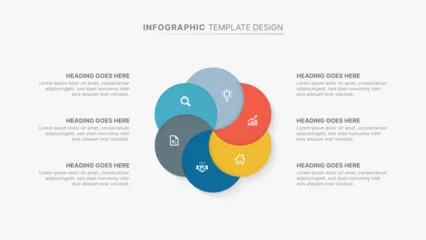 Fotobehang Circle Round Infographic Design Template with Six Options © Ikhlas