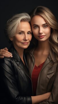 Portrait of a daughter and her elderly mother