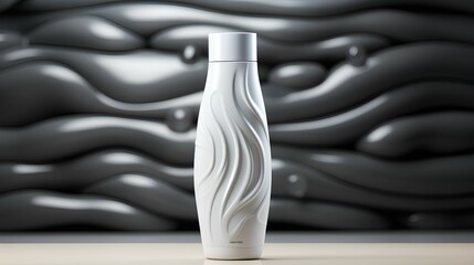 lotion bottom mock up, vintage design, 3d render, white background, Generative AI