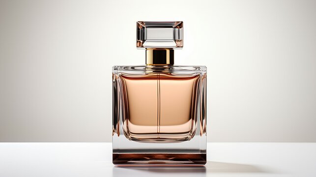 perfume bottom mock up, vintage design, 3d render, white background , Generative AI