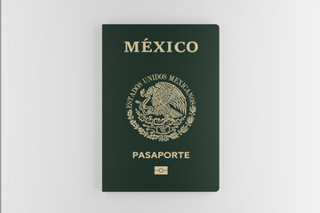 Mexican passport on white background isolated