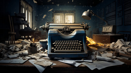 An old-fashioned typewriter 