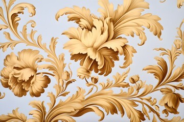 Fototapeta na wymiar Gold floral renaissance background, high detail, sharp details