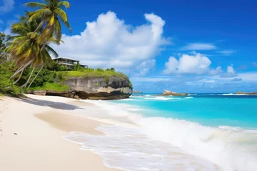 Fotobehang Anse Source D'Agent, La Digue eiland, Seychellen Beautiful beach Anse Source d'Argent at Seychelles, Bottom Bay, Barbados - Paradise beach on the Caribbean island of Barbados, AI Generated