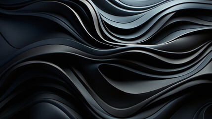 Abstract 3D geometrical formations weaving through the black, muscular fiber.