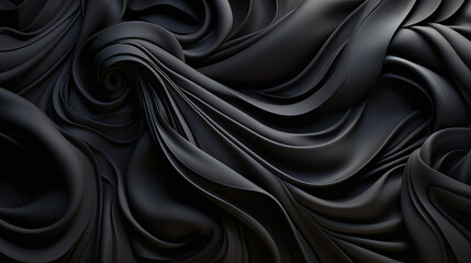Abstract 3D geometrical formations weaving through the black, muscular fiber.