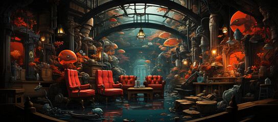 Enchanted Underwater Library