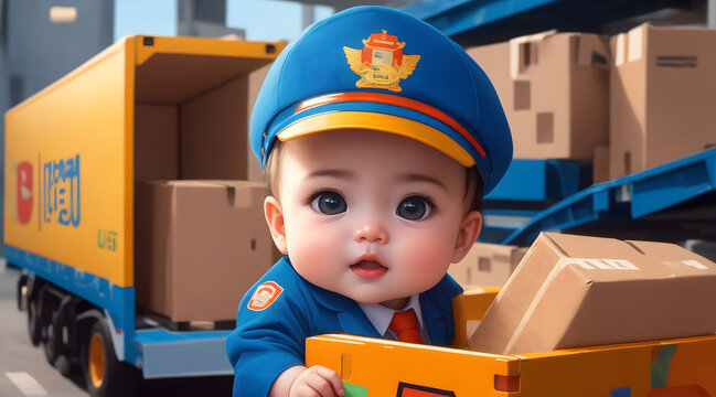 Cute Baby works as a logistics worker in the logistics and distribution center at the enterprise.