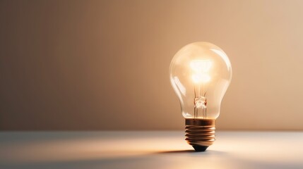 Incandescent light bulb on a white background, energy saving concept
