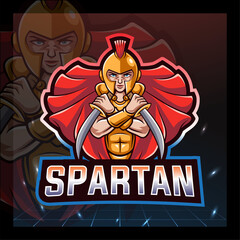 Spartan mascot. e sport logo design
