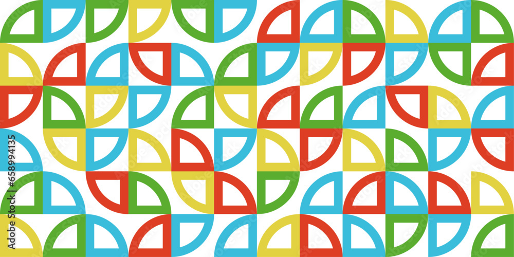 Fototapete mosaic texture of repeating round and angular details. vector colored mosaic pattern.