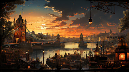 Fototapeta premium a glass jar with a water in the mountains on a sunny day.