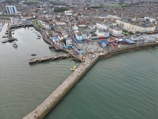 Obraz premium aerial view of bridlington marina and Harbour