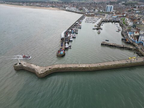 aerial view of bridlington marina and Harbour