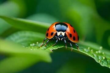 ladybird on leaf
