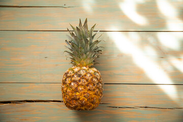 pineapple on a wooden table