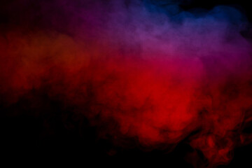 Purple and blue steam on a black background.