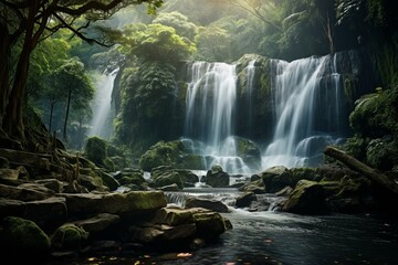 Fototapeta na wymiar a beautiful waterfall. Generative AI