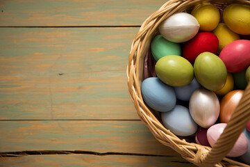 easter eggs in a basket
