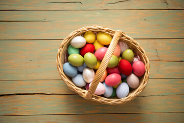 easter eggs in a basket. Easter photo