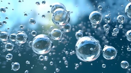 Small air bubbles under water, ultra realistic