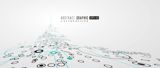 Abstract graphic with strong sense of perspective, vector illustration.