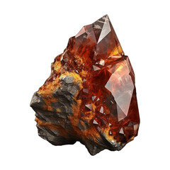 An Earth element stone mineral isolated on a transparent background, showcasing its unique colors, textures, and geometric shapes. Generative AI