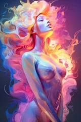 Poster spiritual lady of light yin flow elegance  sensual tantra - by generative ai © CEVmemories