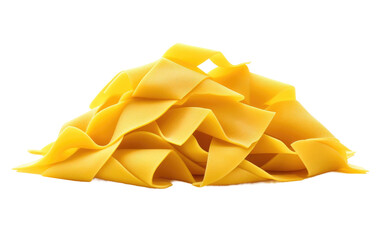 Zigzag Pappardelle pasta on isolated background