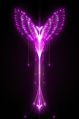 neon pink angelic wings angel love tattoo - by generative ai