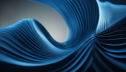  a rendering of a blue wavy pattern in three dimensions