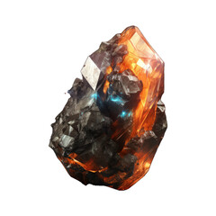 A vibrant, opalescent space stone mineral is displayed against a transparent background, showcasing a stunning mix of celestial colors. Generative AI