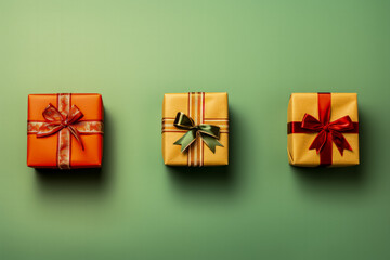 Vintage style enthusiasts minimalist Christmas gifts isolated on a gradient background 