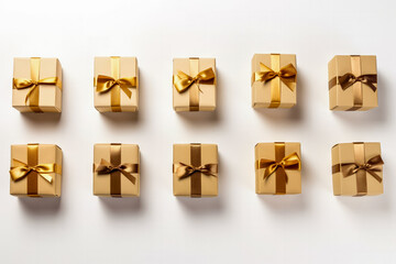 Small minimalist style Christmas gifts for rabbits and hamsters isolated on a white background 