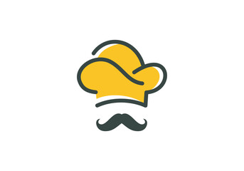 chef hat logo design, cooking, food, restaurant, catering symbol vector illustration