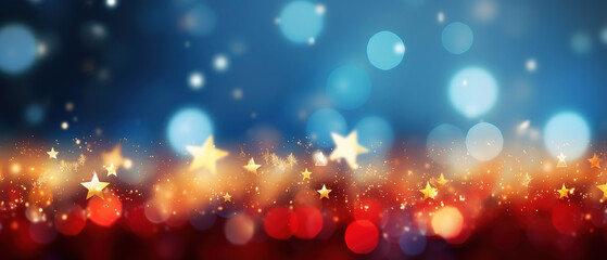 Obraz premium Abstract background with star Dark blue and gold particle