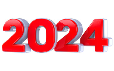 Happy New Year Number 2024 3D Render
