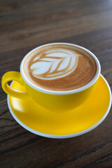 A cup of coffee with beautiful Latte art     