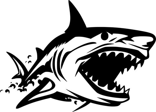 Shark - Minimalist and Flat Logo - Vector illustration