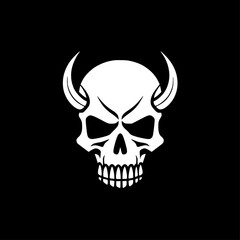 Skull - Black and White Isolated Icon - Vector illustration