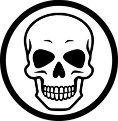 Fototapeta premium Skull - Black and White Isolated Icon - Vector illustration