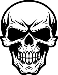 Fototapeta premium Skull | Black and White Vector illustration