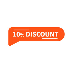 10 Discount In Orange Rounded Rectangle Shape For Advertising Business
