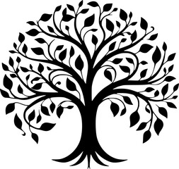 Obraz premium Tree | Minimalist and Simple Silhouette - Vector illustration