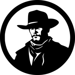 Western - Minimalist and Flat Logo - Vector illustration