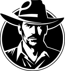 Western - Minimalist and Flat Logo - Vector illustration