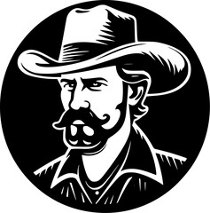 Western | Black and White Vector illustration